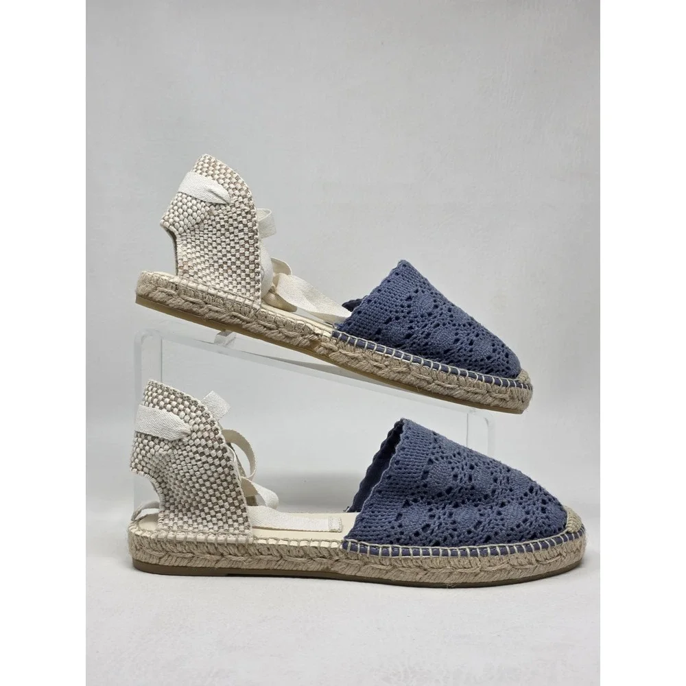 Gaimo Womens Espadrilles Blue Ankle Lace Up Sandals Made In Spain Size 9 New